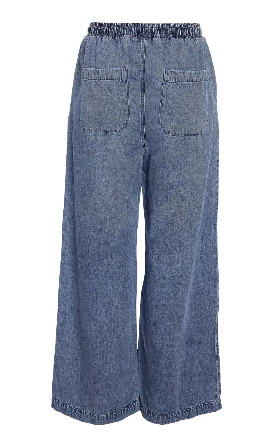 Noisy May Bukser - Enza MW Wide - Medium Blue Denim - Image 4