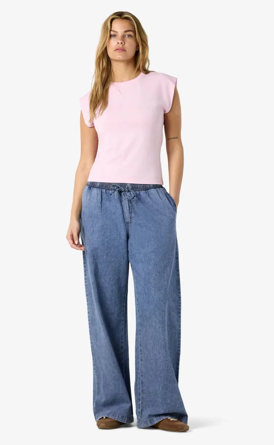 Noisy May Bukser - Enza MW Wide - Medium Blue Denim - Image 5