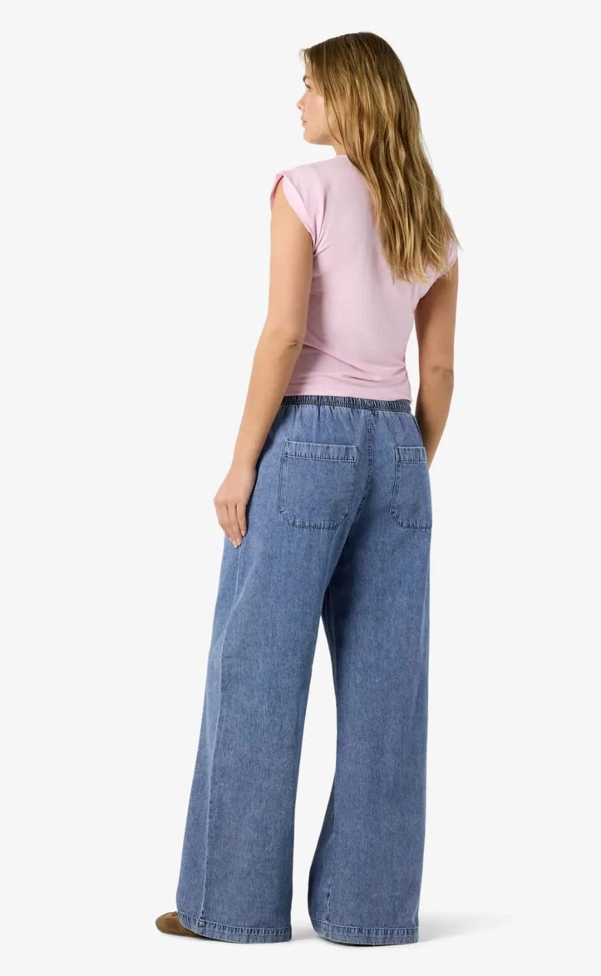 Noisy May Bukser - Enza MW Wide - Medium Blue Denim - Image 6