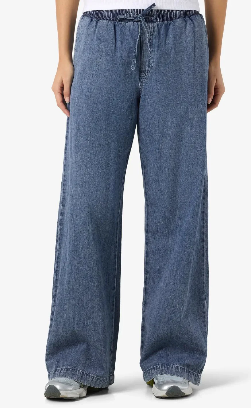 Noisy May Bukser - Enza MW Wide - Medium Blue Denim - Image 7
