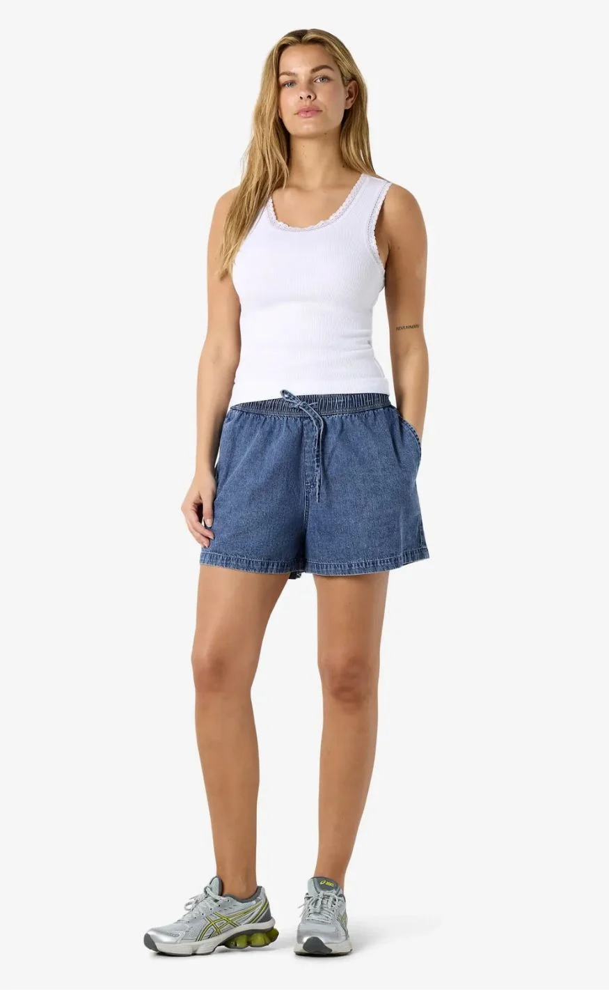 Noisy May Shorts - Enza - Medium Blue Denim - Image 6
