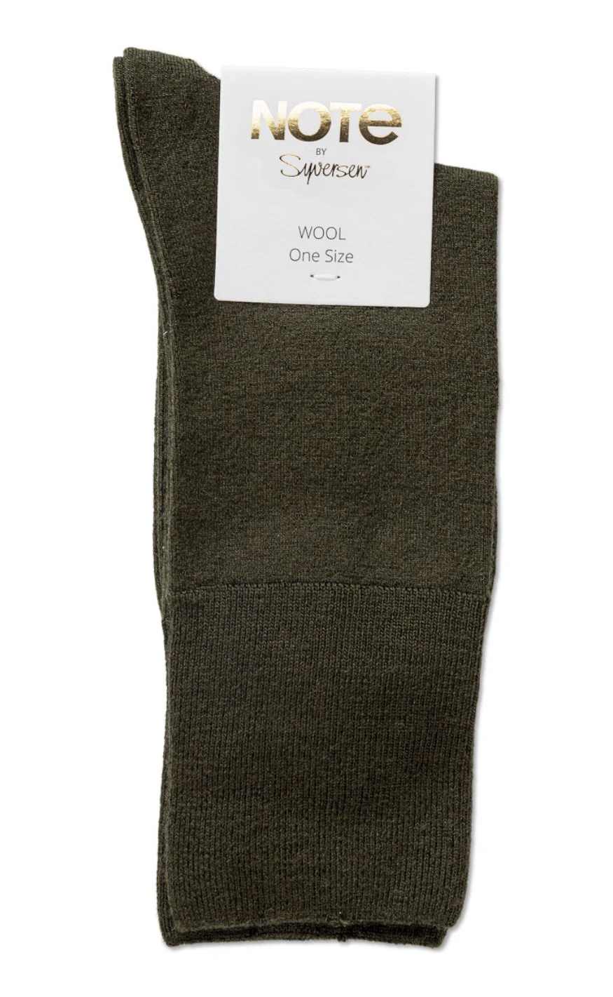 Oroblu Strømper - Note Fine Wool Comfort Top - Olive - Image 2