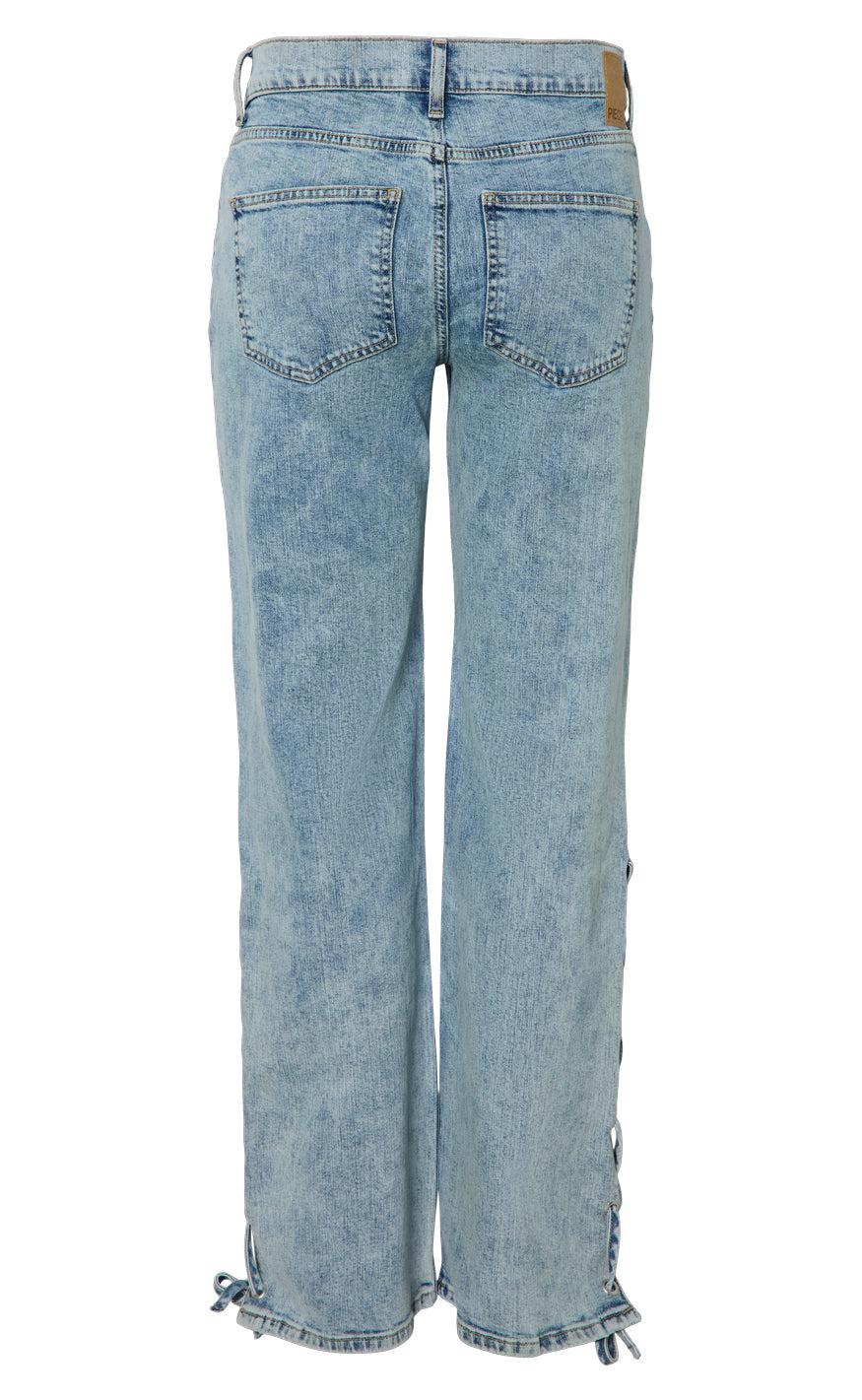 Pieces Bukser - Fenda MW Straight - Light Blue Denim - Image 3