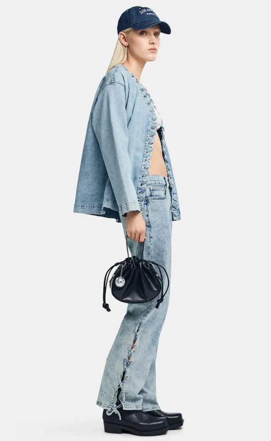 Pieces Bukser - Fenda MW Straight - Light Blue Denim - Image 5