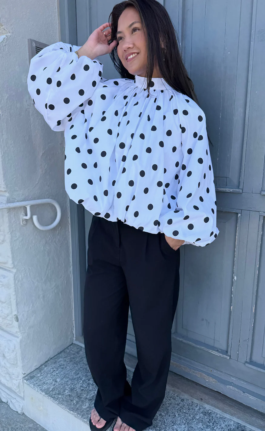 Say INA Copenhagen Bluse - Diana Dot - White W. Black Dots - Image 4