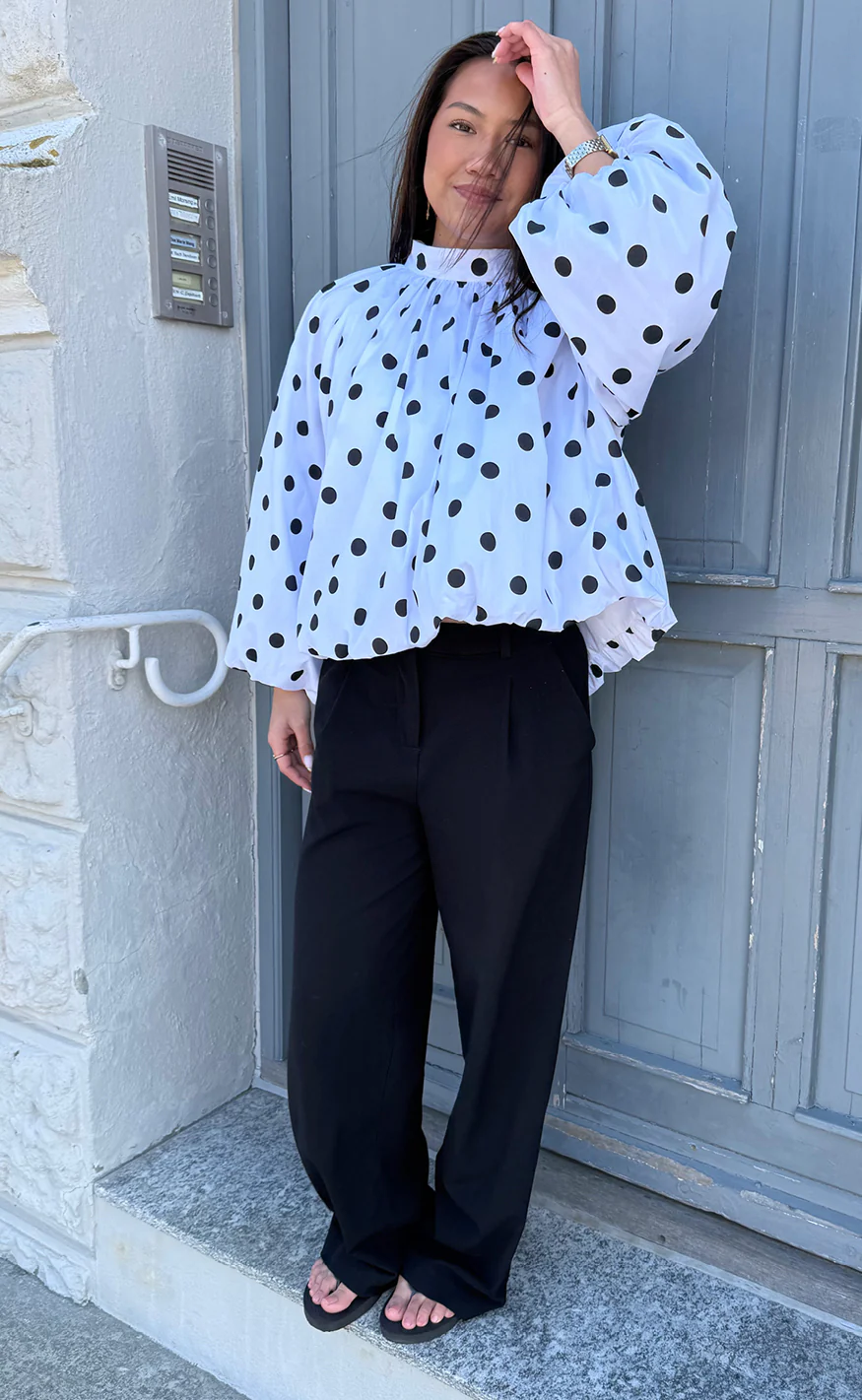 Say INA Copenhagen Bluse - Diana Dot - White W. Black Dots - Image 6