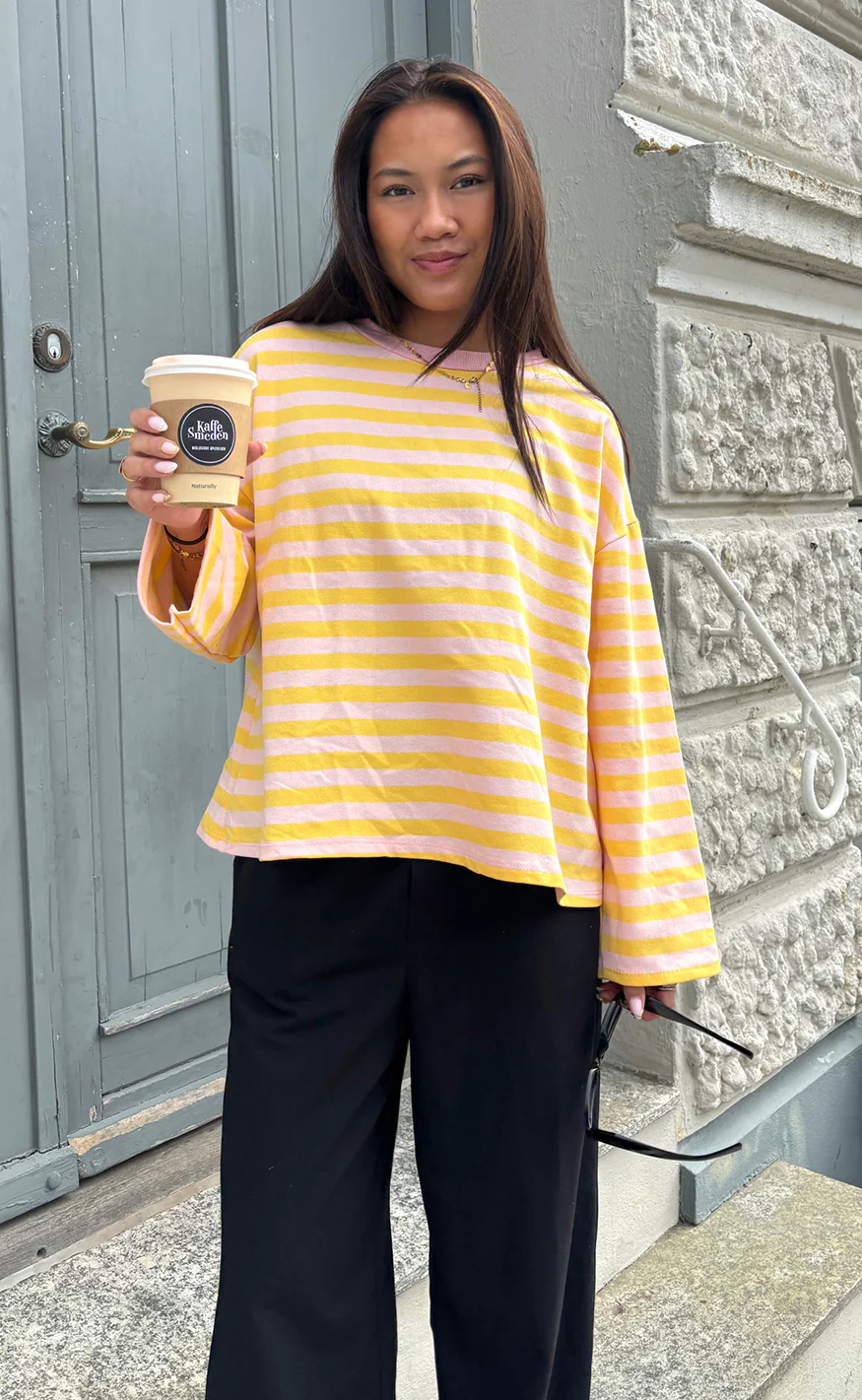 Say INA Copenhagen Bluse - Emilia - Yellow Striped - Image 2