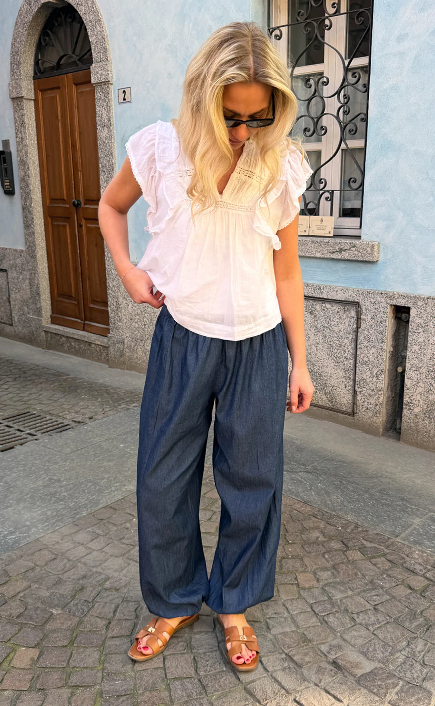 Say INA Copenhagen Bukser - Detia Balloon - Denim Blue - Image 4