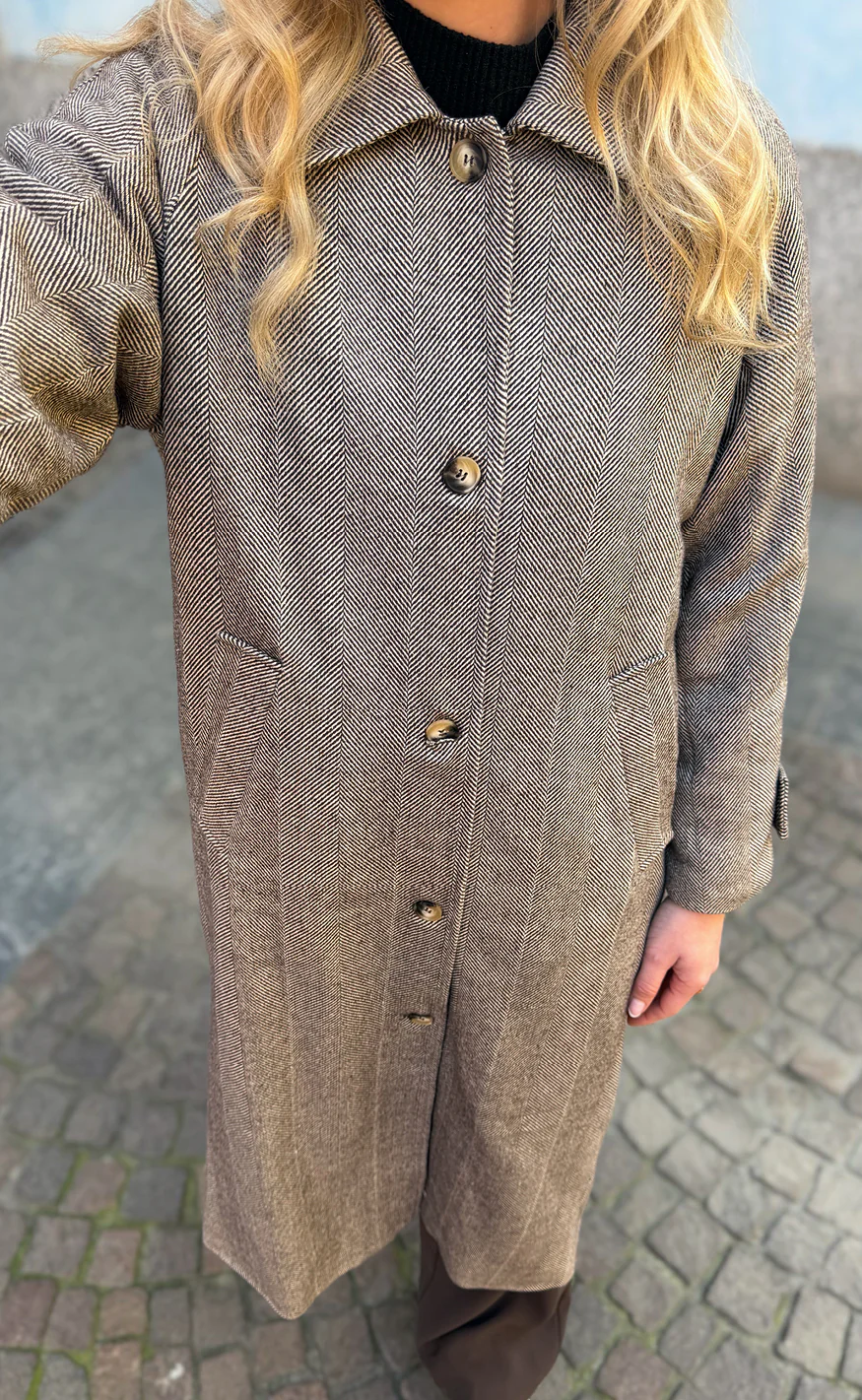 Say INA Copenhagen Frakke - Vienna - Off White / Brown - Image 2
