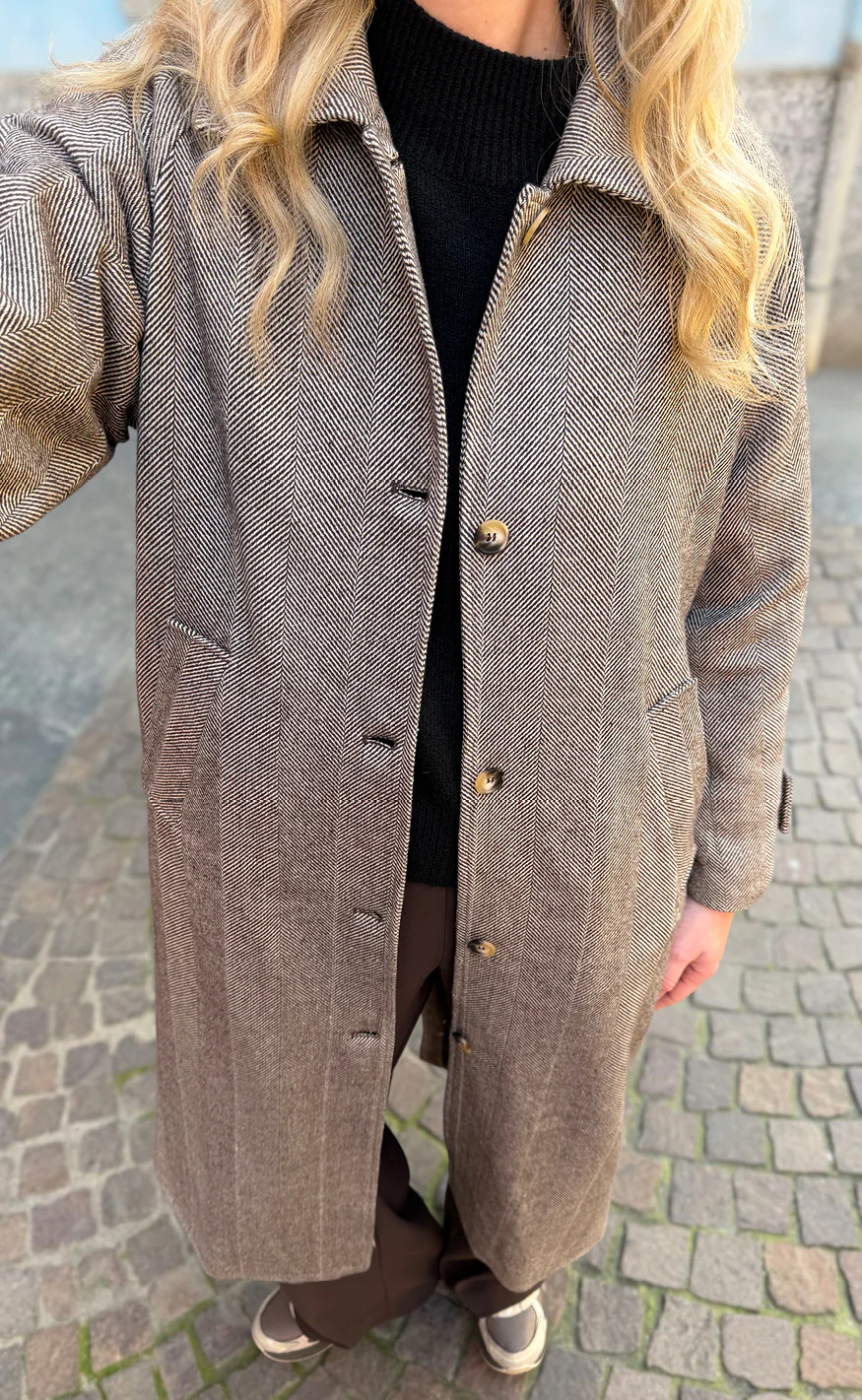 Say INA Copenhagen Frakke - Vienna - Off White / Brown - Image 5