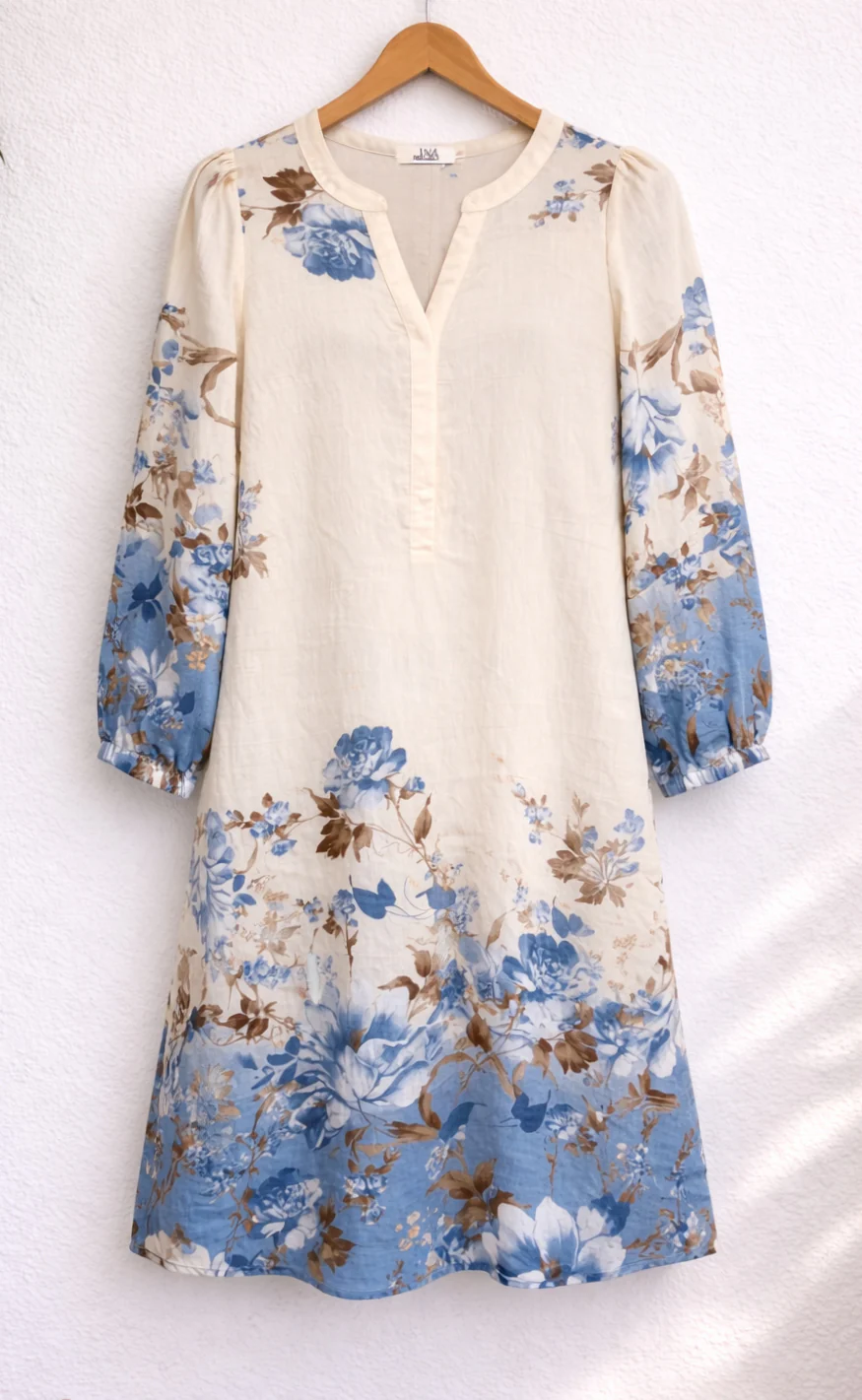 Say INA Copenhagen Kjole - Carly - Blue / Brown Flowers - Image 2