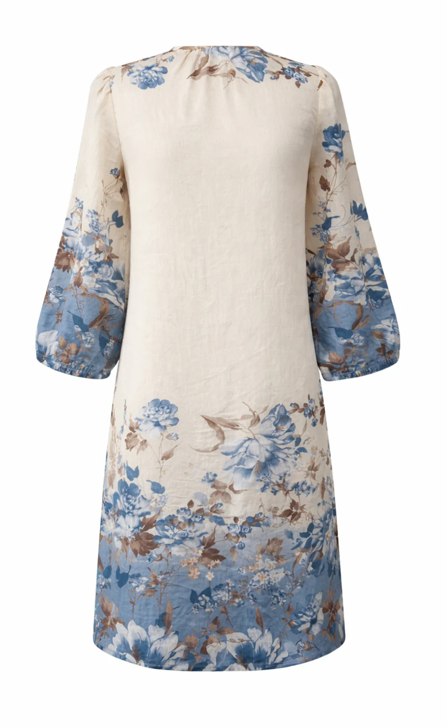 Say INA Copenhagen Kjole - Carly - Blue / Brown Flowers - Image 3