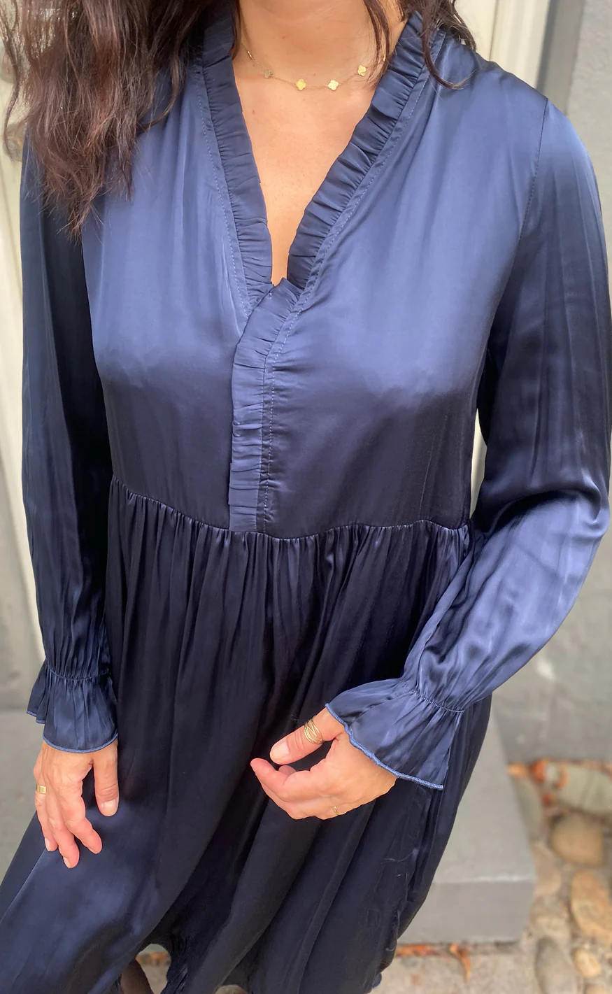 Say INA Copenhagen Kjole - Catja - Navy Blue Satin - Image 5