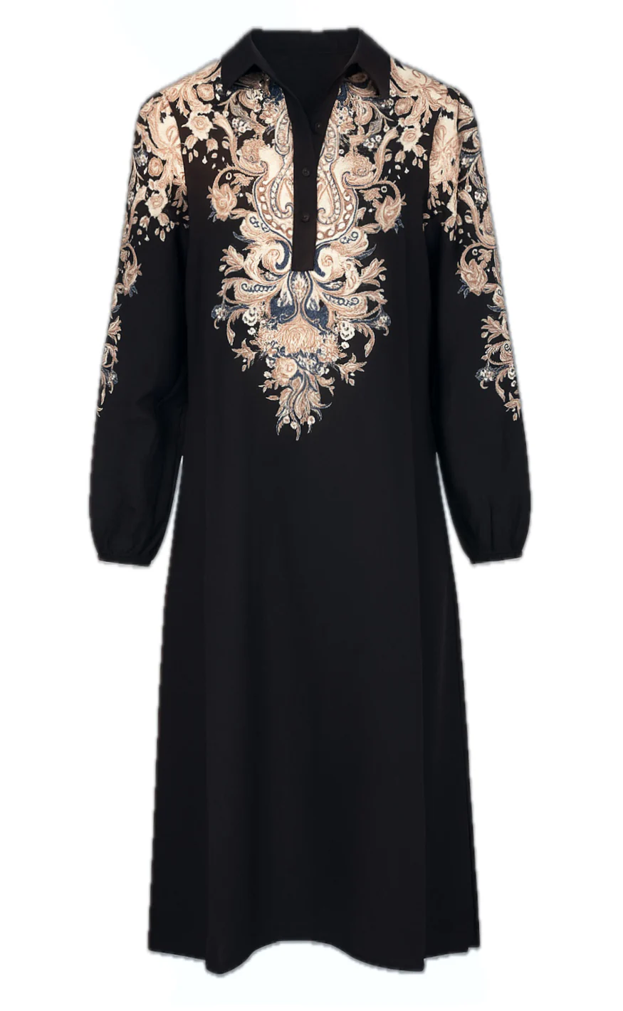 Say INA Copenhagen Kjole - Celeste LS - Black W. Paisley - Image 5