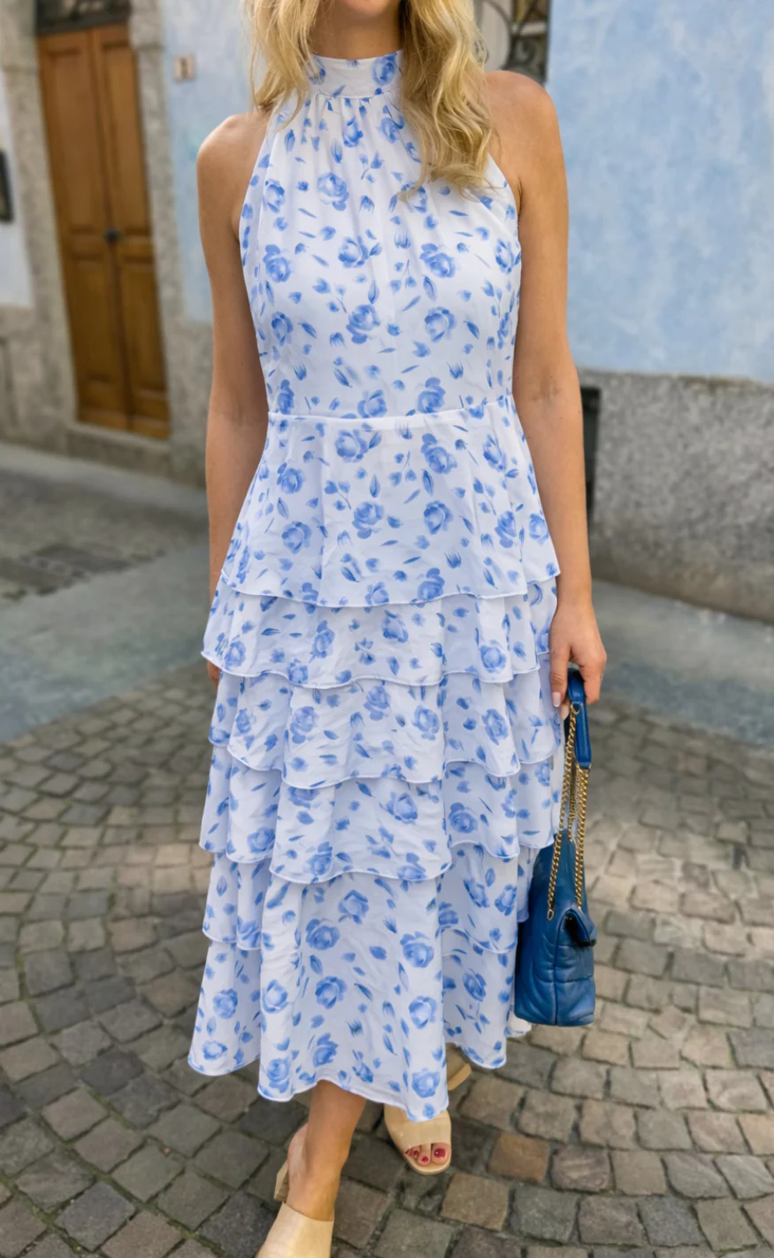 Say INA Copenhagen Kjole - Feline Frill - Blue Flower - Image 7