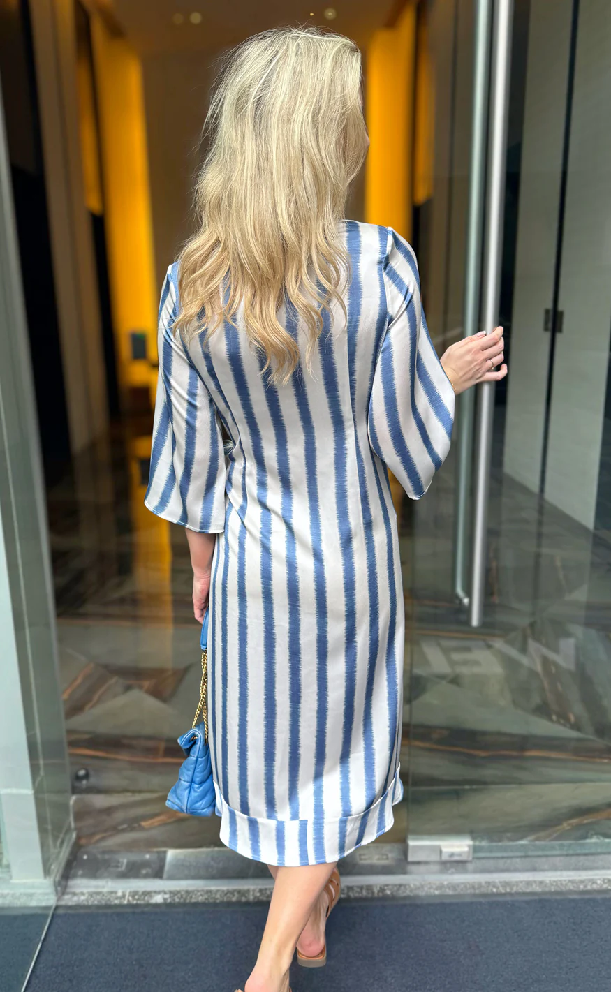 Say INA Copenhagen Kjole - Mila Wrap - Blue Striped - Image 2