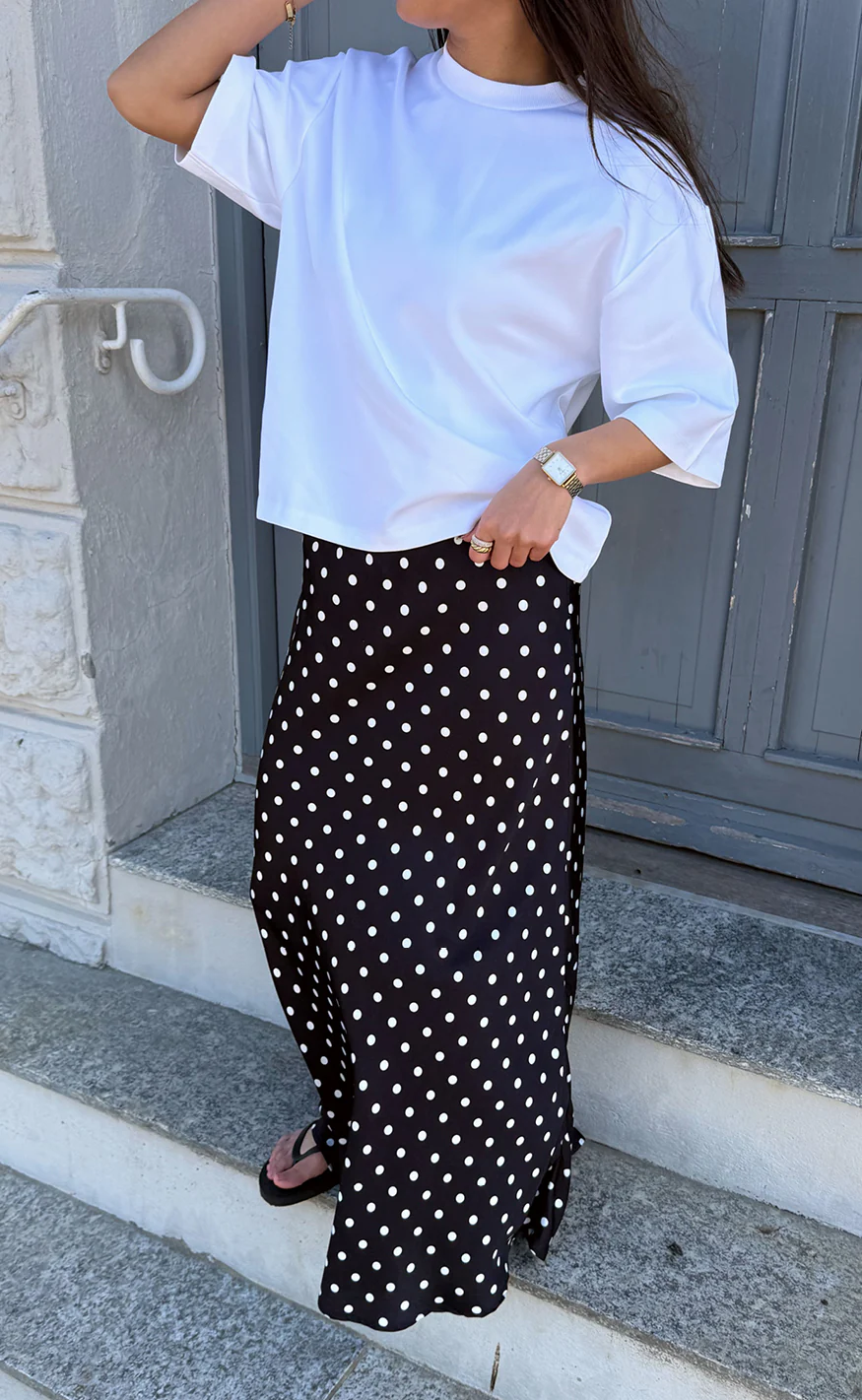 Say INA Copenhagen Nederdel - Diana Dot - Black W. White Dots - Image 2