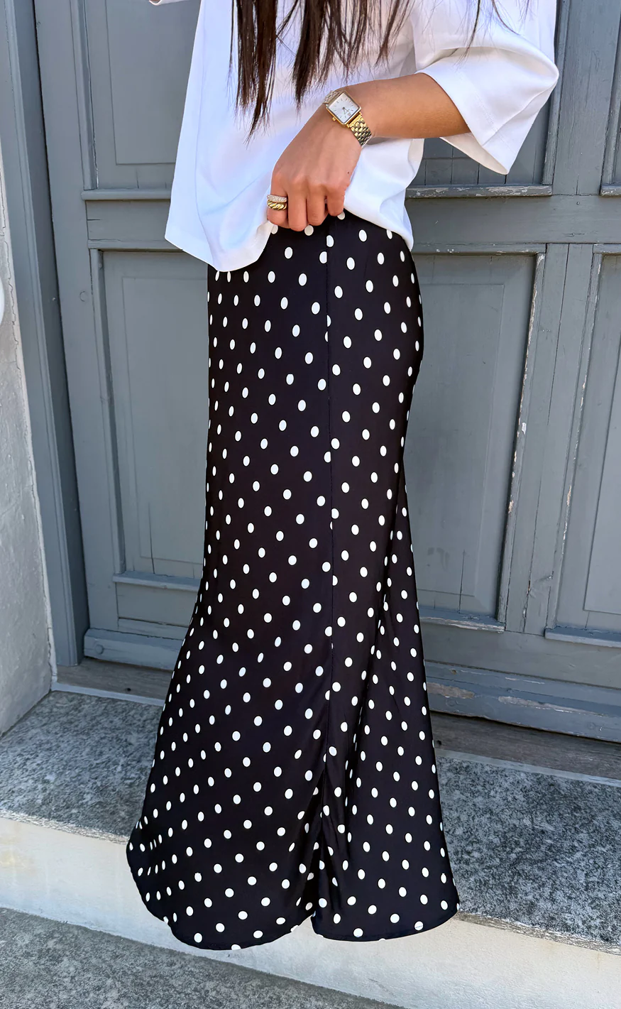 Say INA Copenhagen Nederdel - Diana Dot - Black W. White Dots - Image 3