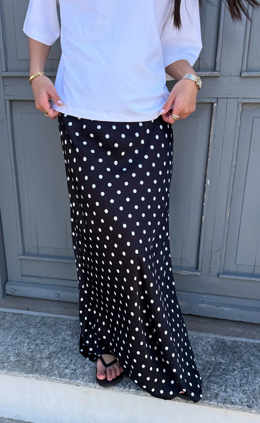 Say INA Copenhagen Nederdel - Diana Dot - Black W. White Dots - Image 4
