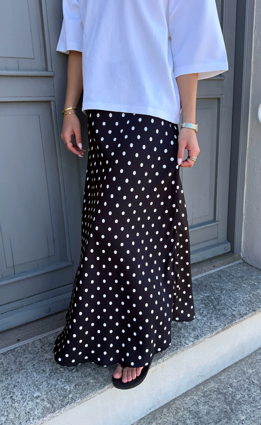 Say INA Copenhagen Nederdel - Diana Dot - Black W. White Dots - Image 5