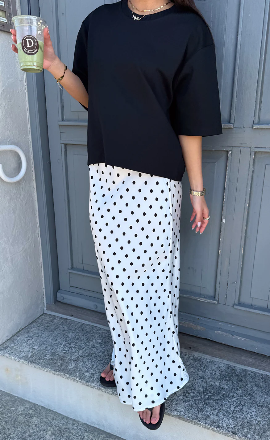 Say INA Copenhagen Nederdel - Diana Dot - White W. Black Dots - Image 6