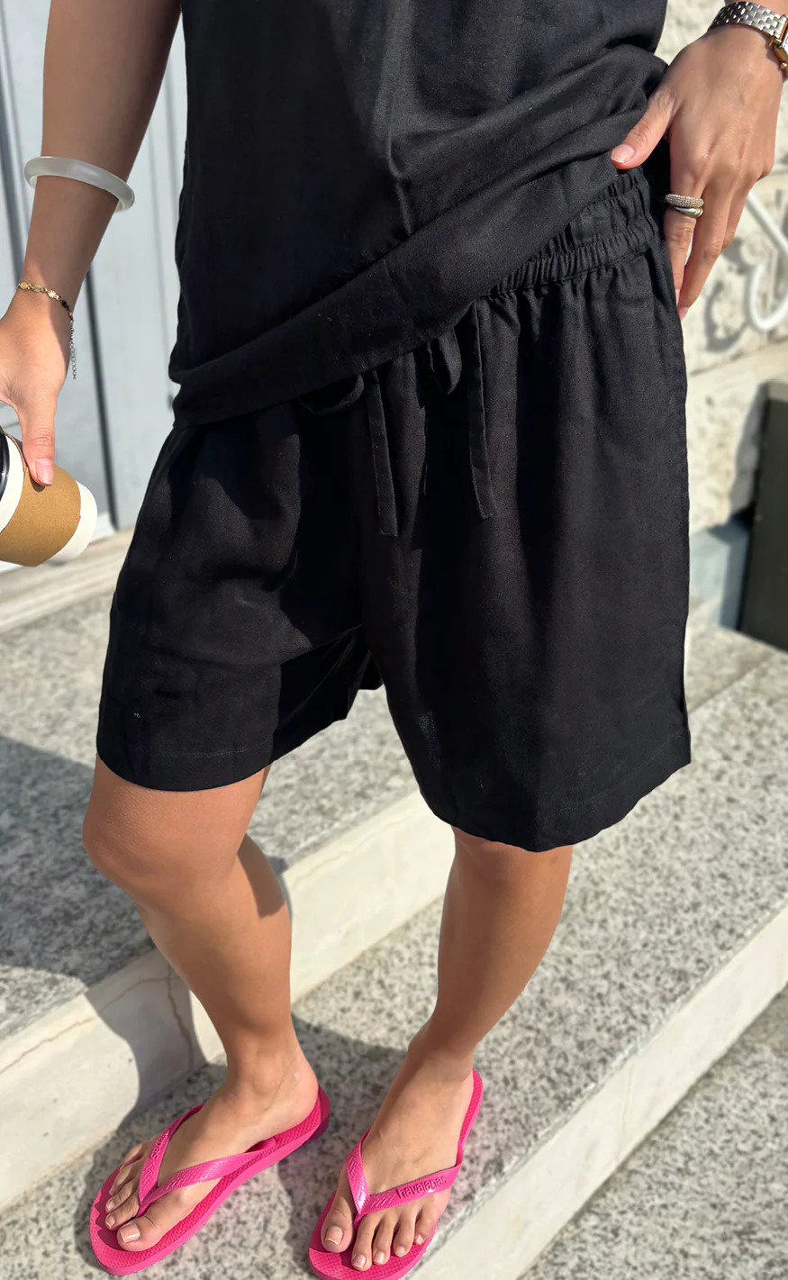Say INA Copenhagen Shorts - Laura Linen - Black - Image 4