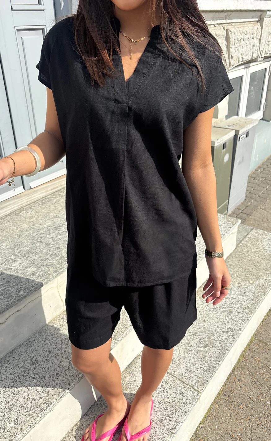 Say INA Copenhagen Shorts - Laura Linen - Black - Image 7