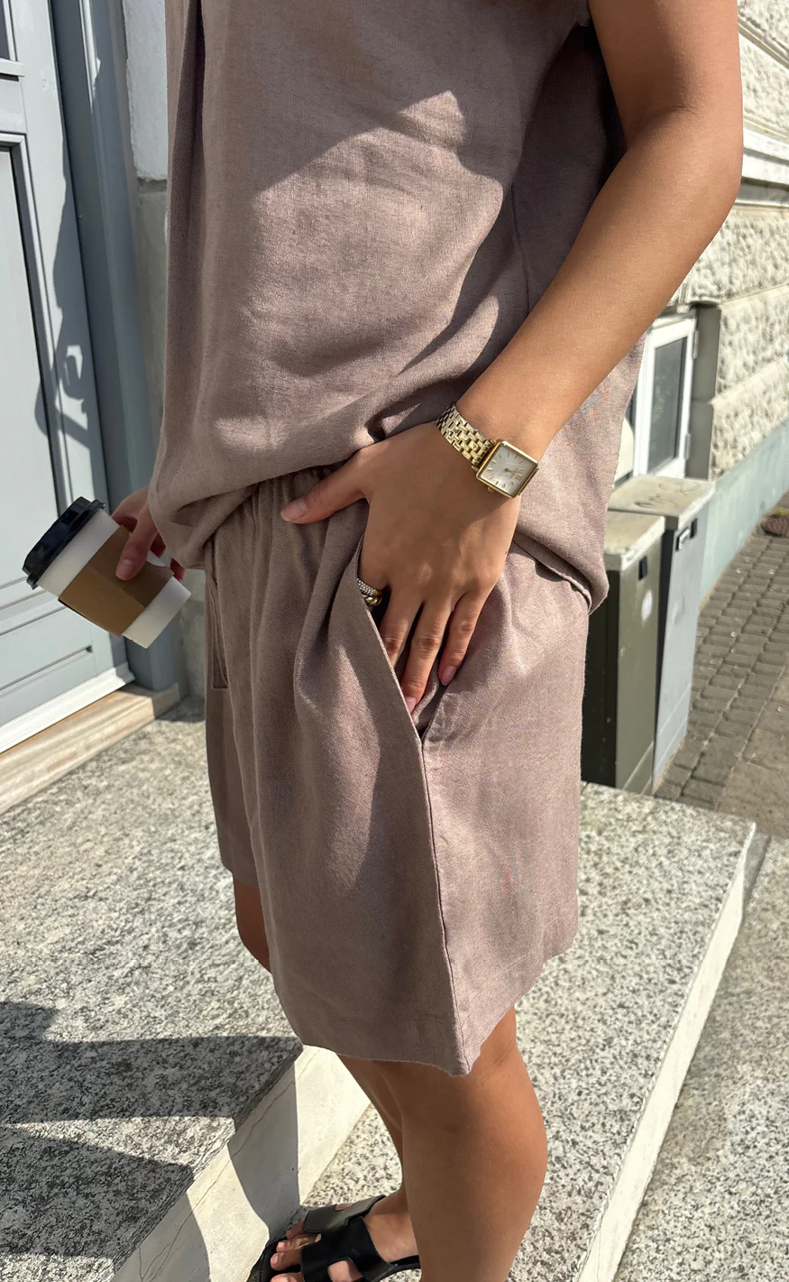 Say INA Copenhagen Shorts - Laura Linen - Brown - Image 6