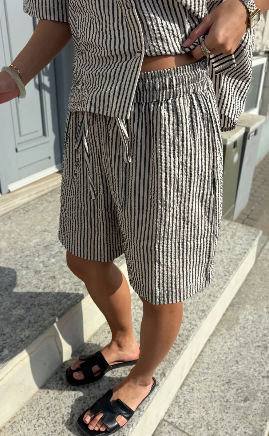 Say INA Copenhagen Shorts - Marika - Black Striped - Image 2