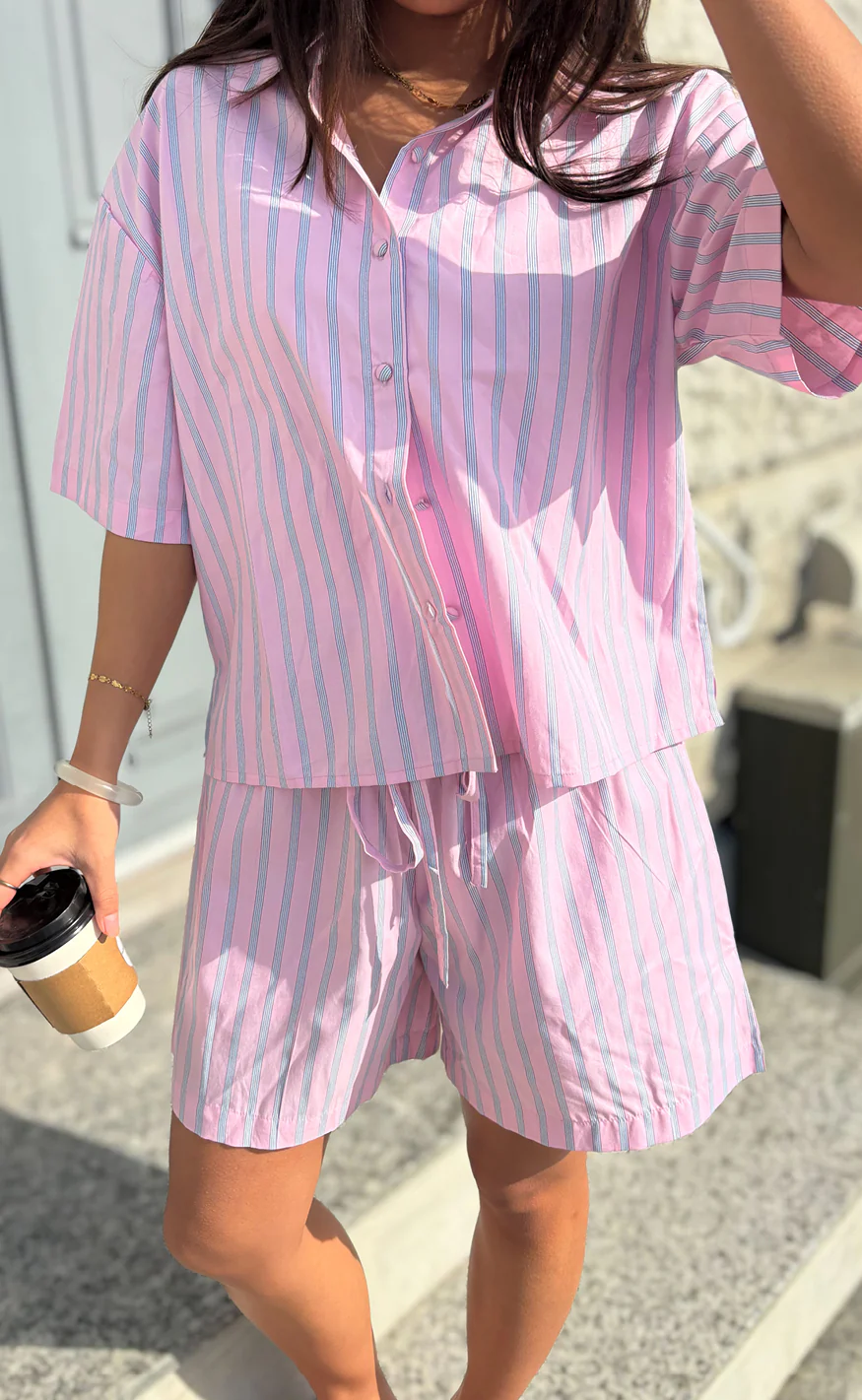 Say INA Copenhagen Shorts - Marika - Pink Striped - Image 2