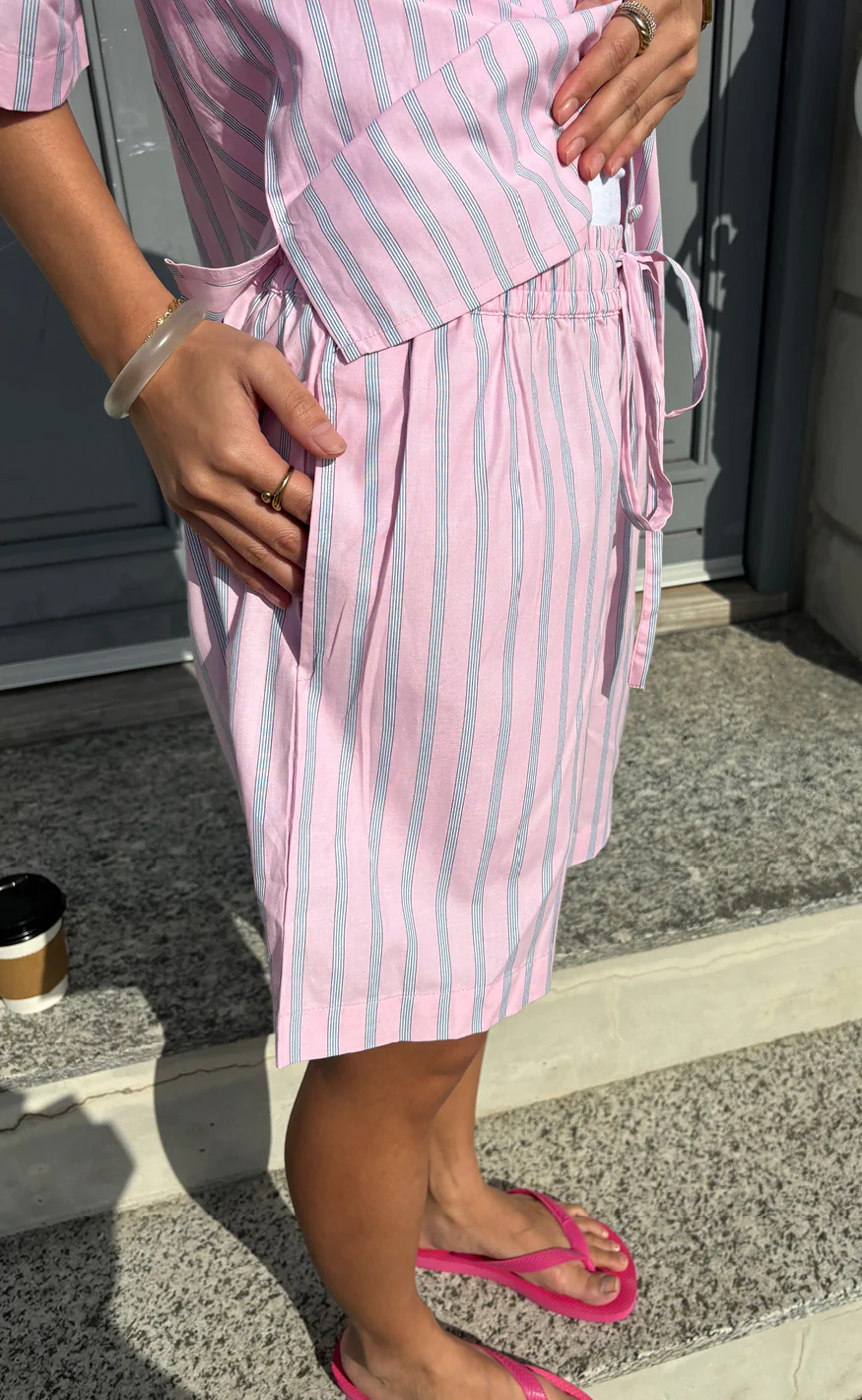 Say INA Copenhagen Shorts - Marika - Pink Striped - Image 4