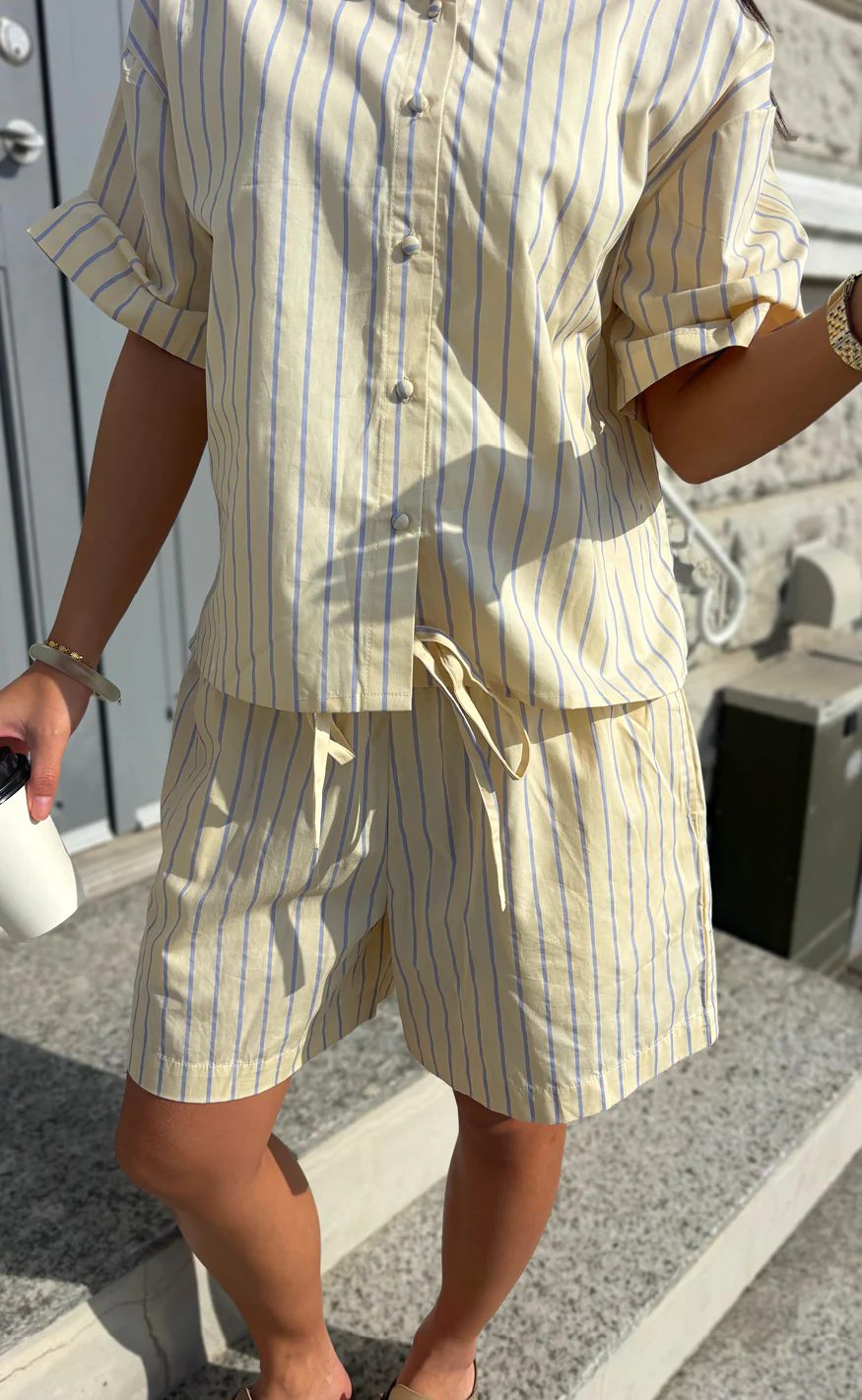 Say INA Copenhagen Shorts - Marika - Yellow Striped - Image 10