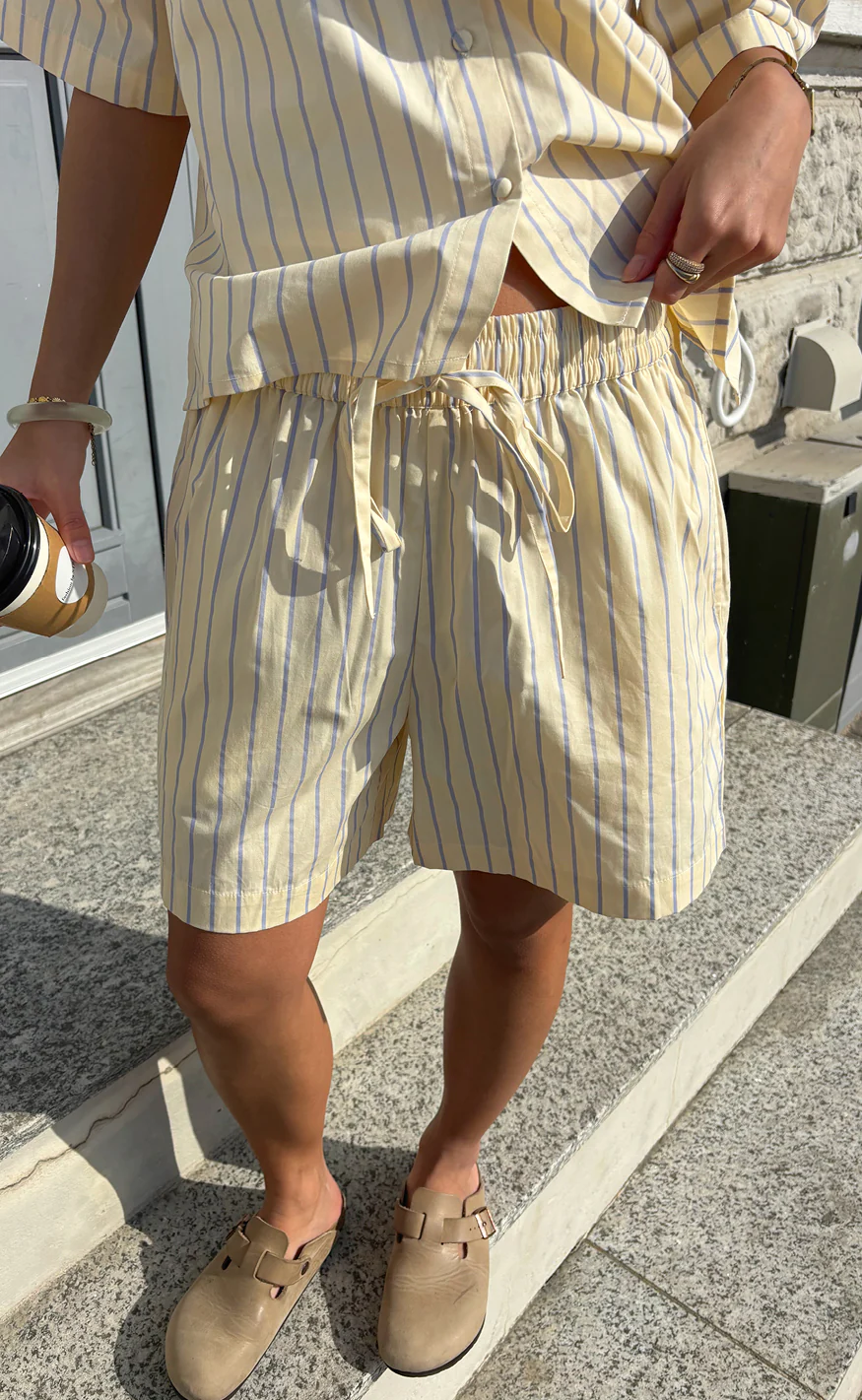 Say INA Copenhagen Shorts - Marika - Yellow Striped - Image 4