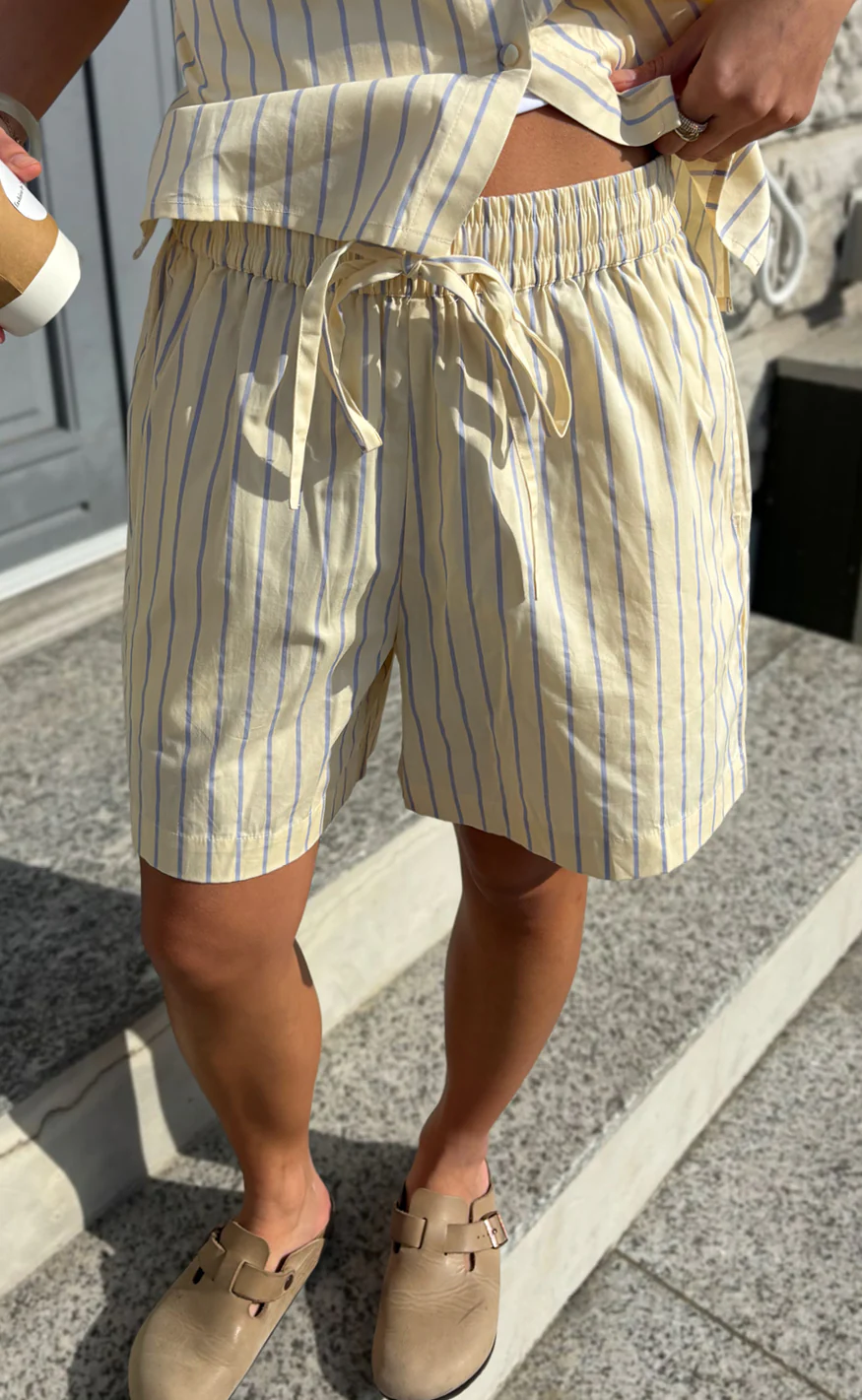 Say INA Copenhagen Shorts - Marika - Yellow Striped - Image 9