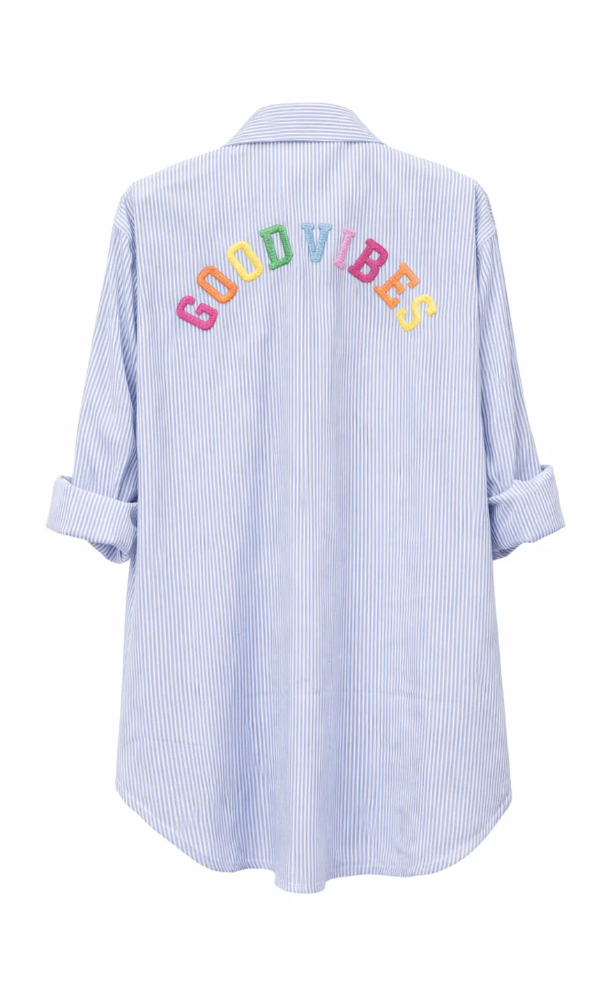 Say INA Copenhagen Skjorte - Good Vibes - Blue Striped - Image 3