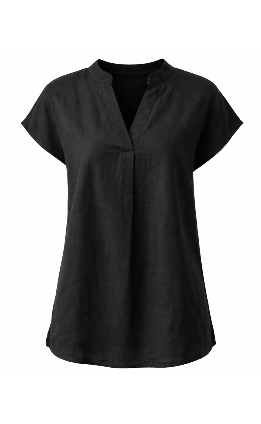 Say INA Copenhagen Top - Laura Linen - Black - Image 3