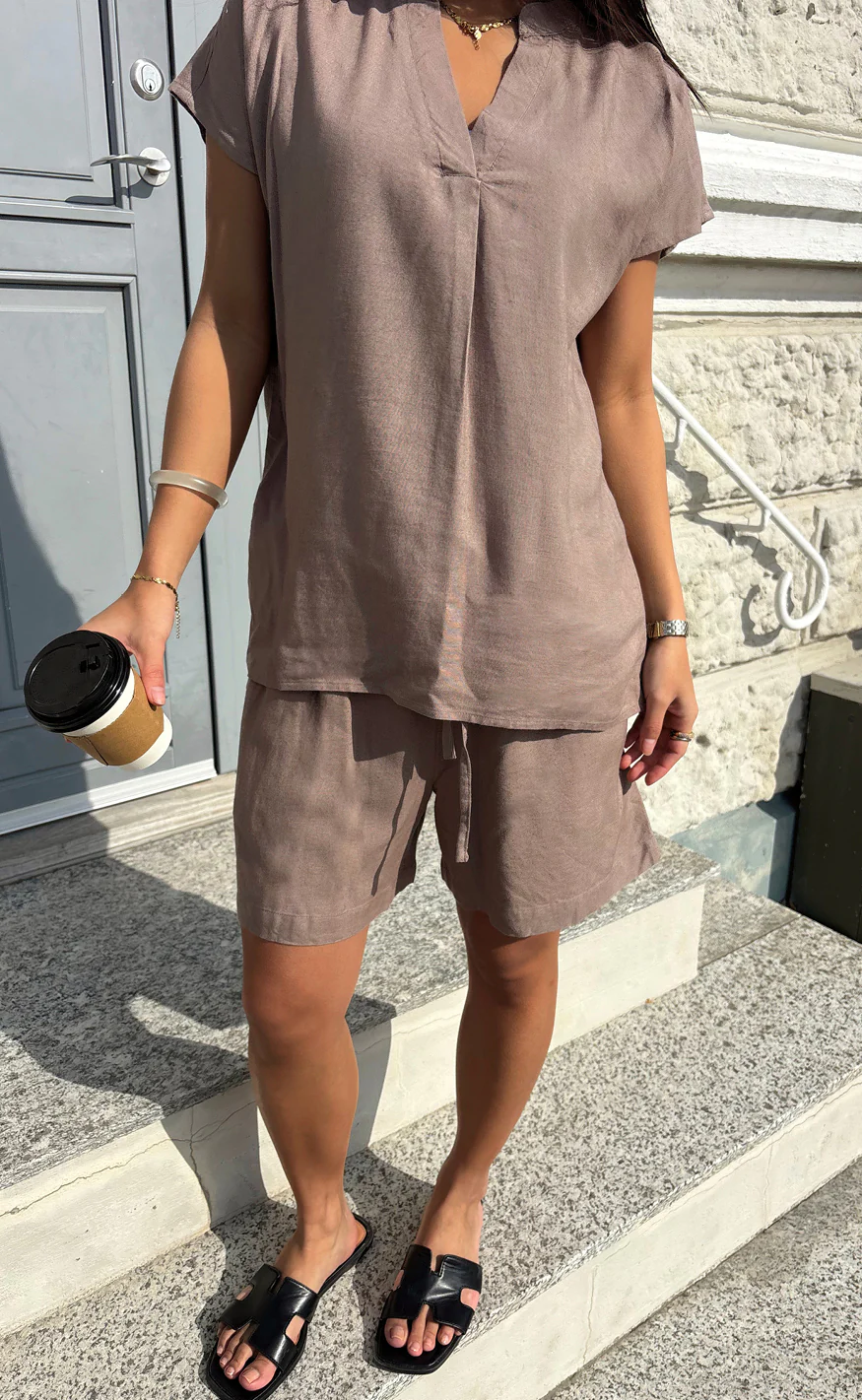 Say INA Copenhagen Top - Laura Linen - Brown - Image 2