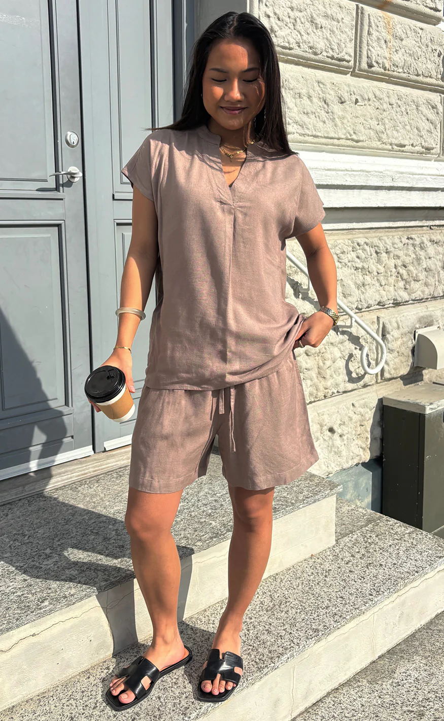 Say INA Copenhagen Top - Laura Linen - Brown - Image 4