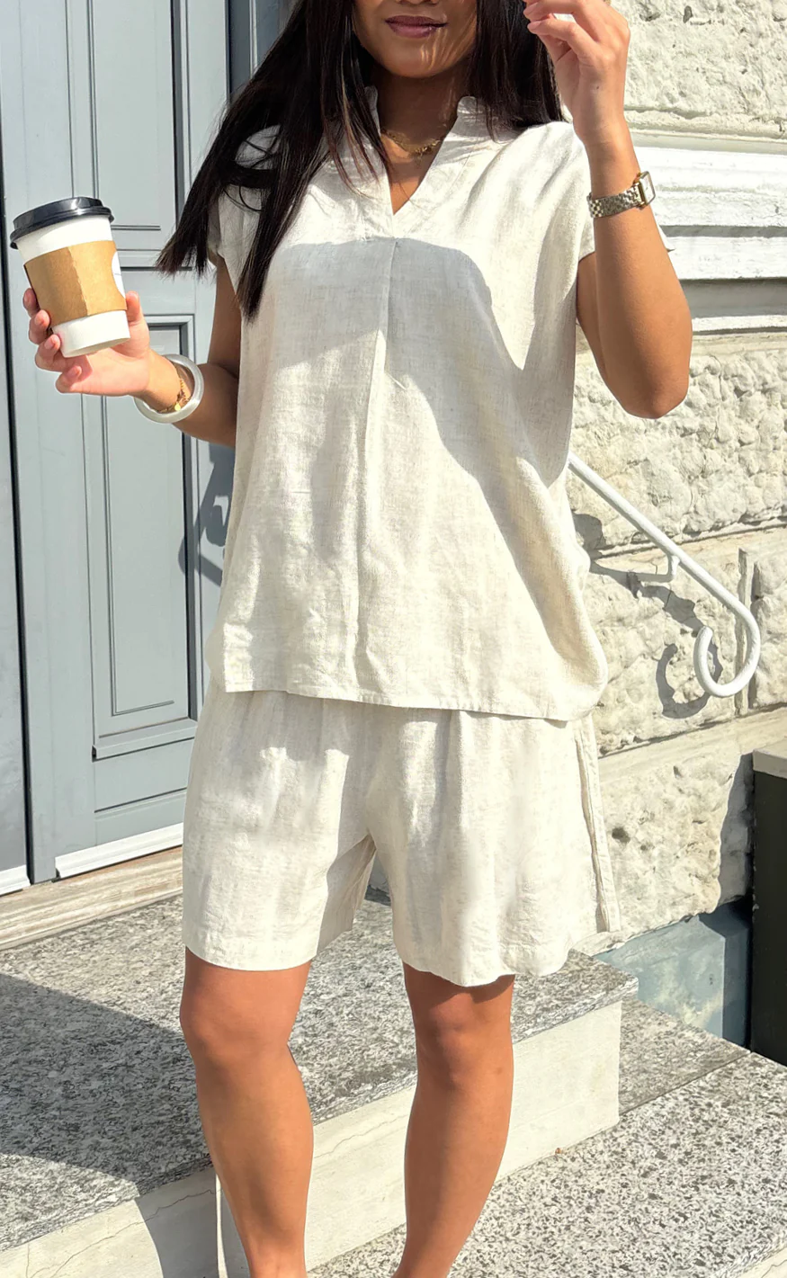 Say INA Copenhagen Top - Laura Linen - Sand - Image 7