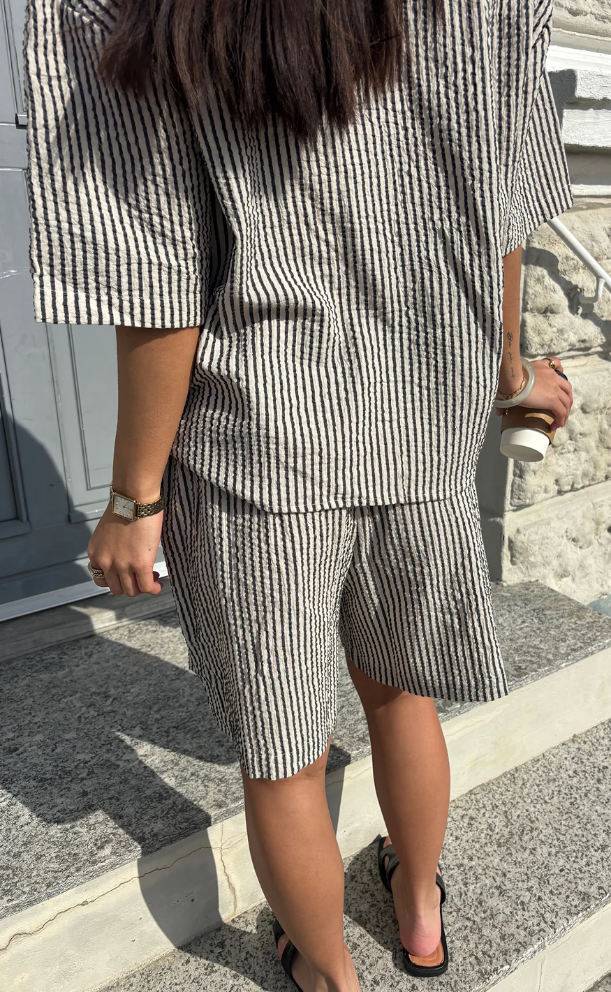 Say INA Copenhagen Skjorte - Marika - Black Striped - Image 3
