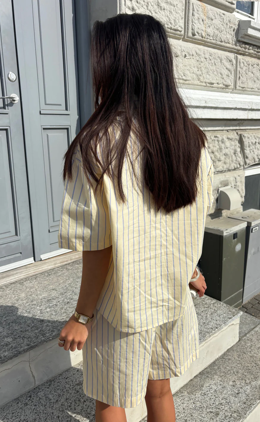 Say INA Copenhagen Skjorte - Marika - Yellow Striped - Image 3