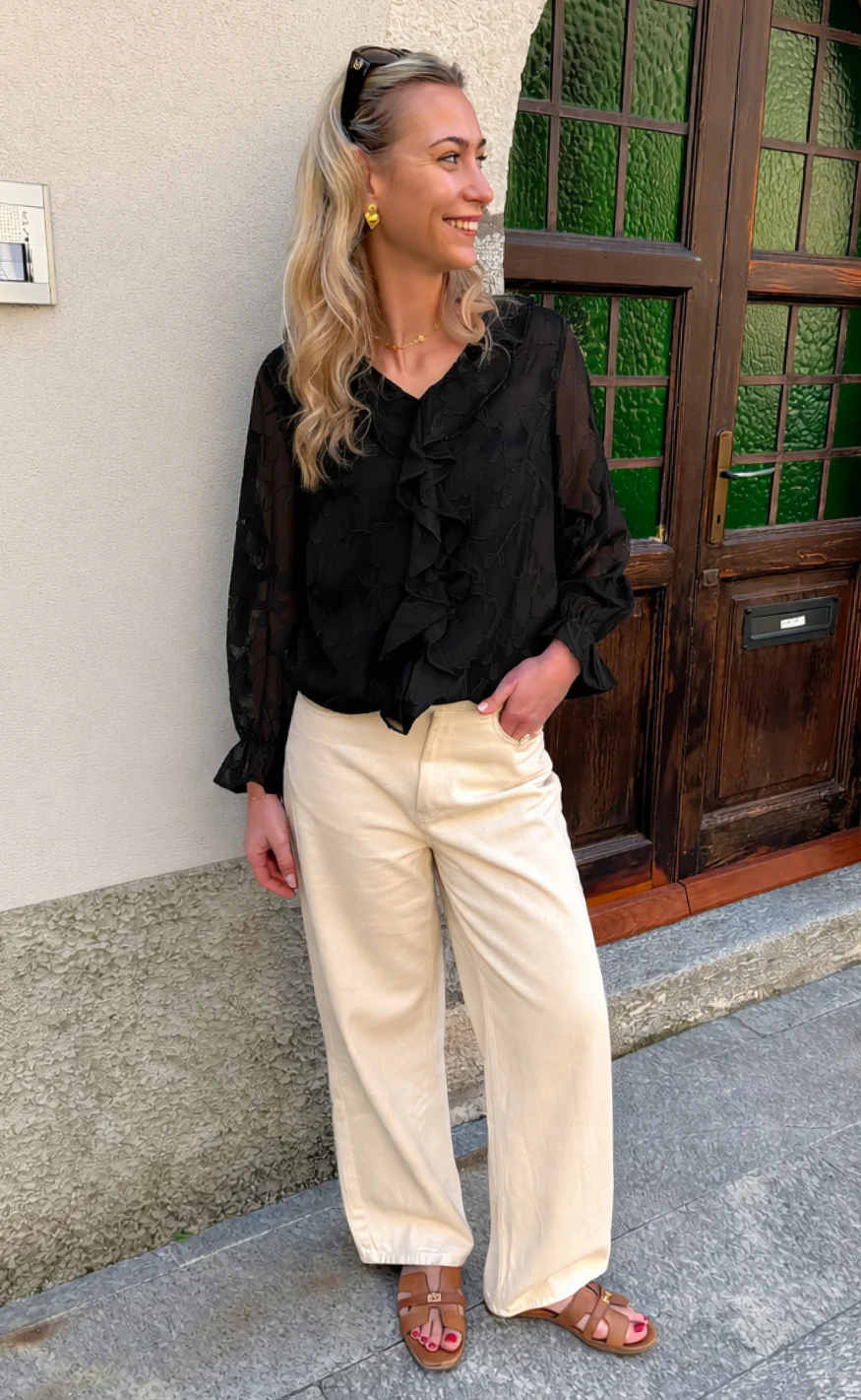 Say NA Copenhagen Bluse - Luna - Black Flower - Image 2