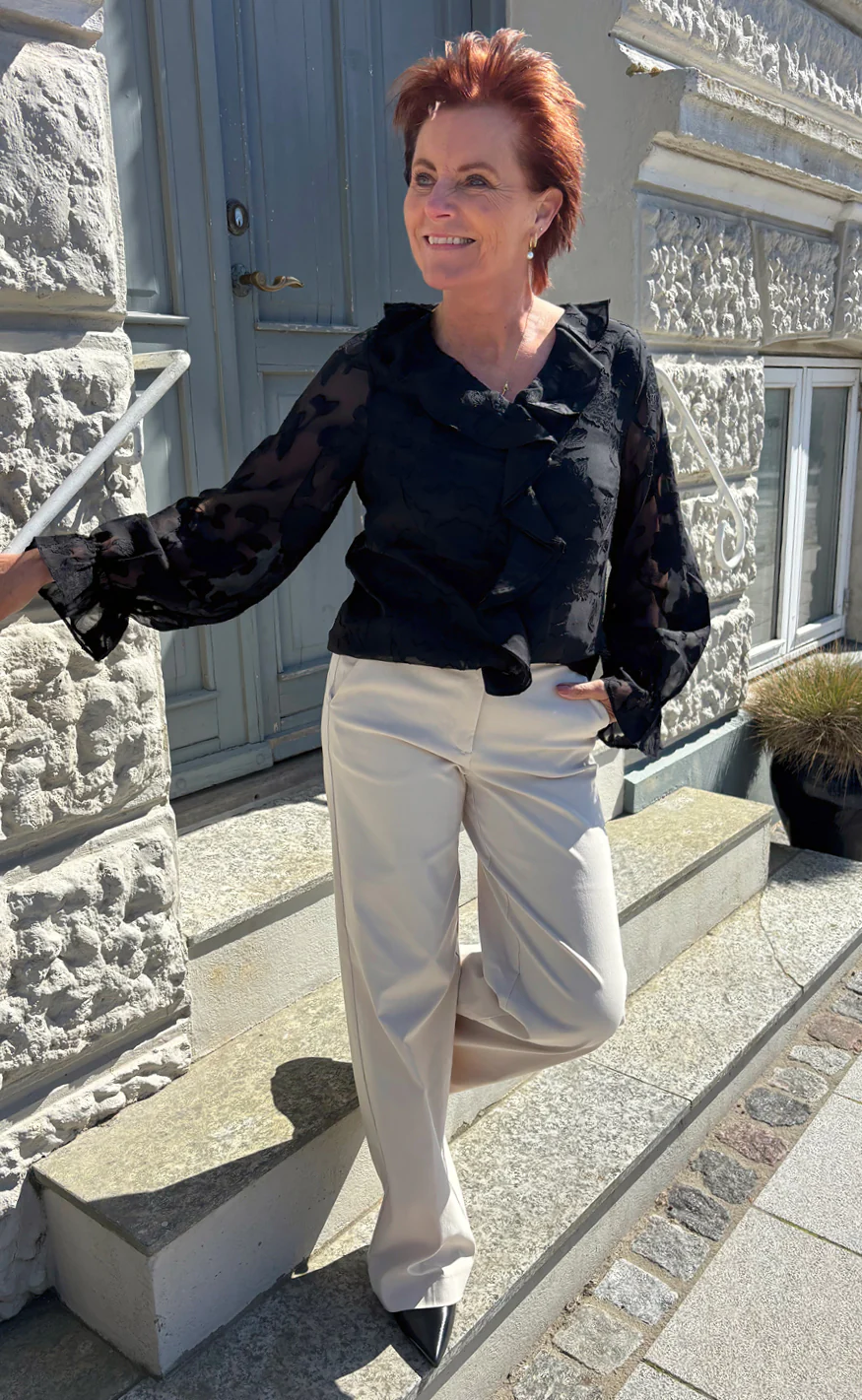 Say NA Copenhagen Bluse - Luna - Black Flower - Image 4