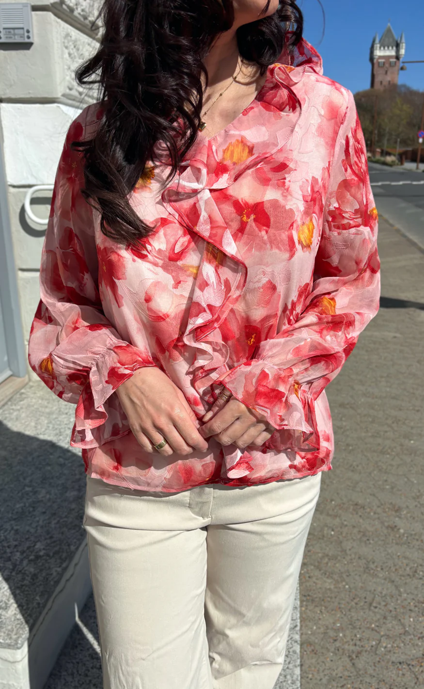 Say NA Copenhagen Bluse - Luna - Red Flowers - Image 2