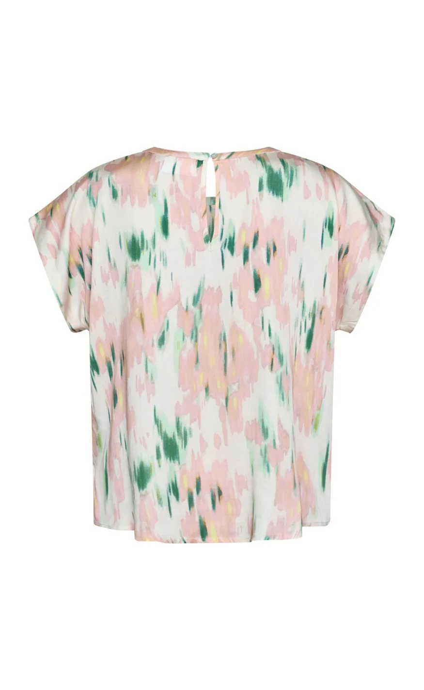 Sisters Point Top - EMILY-SS - Green / Coral Graphic - Image 3