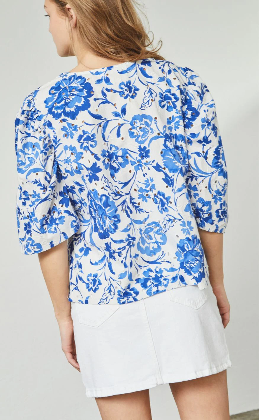 Sisters Point Top - GILMA-N.T2 - Cream/Blue - Image 3