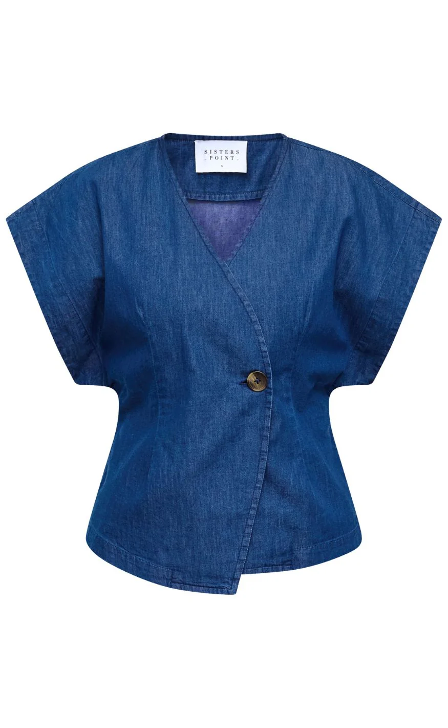 Sisters Point Vest - EVELA-VE3 - D. Blue Denim - Image 2